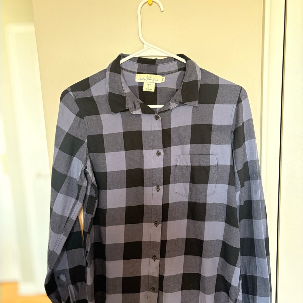 H&M Black and Blue Checkered Women's Shirt